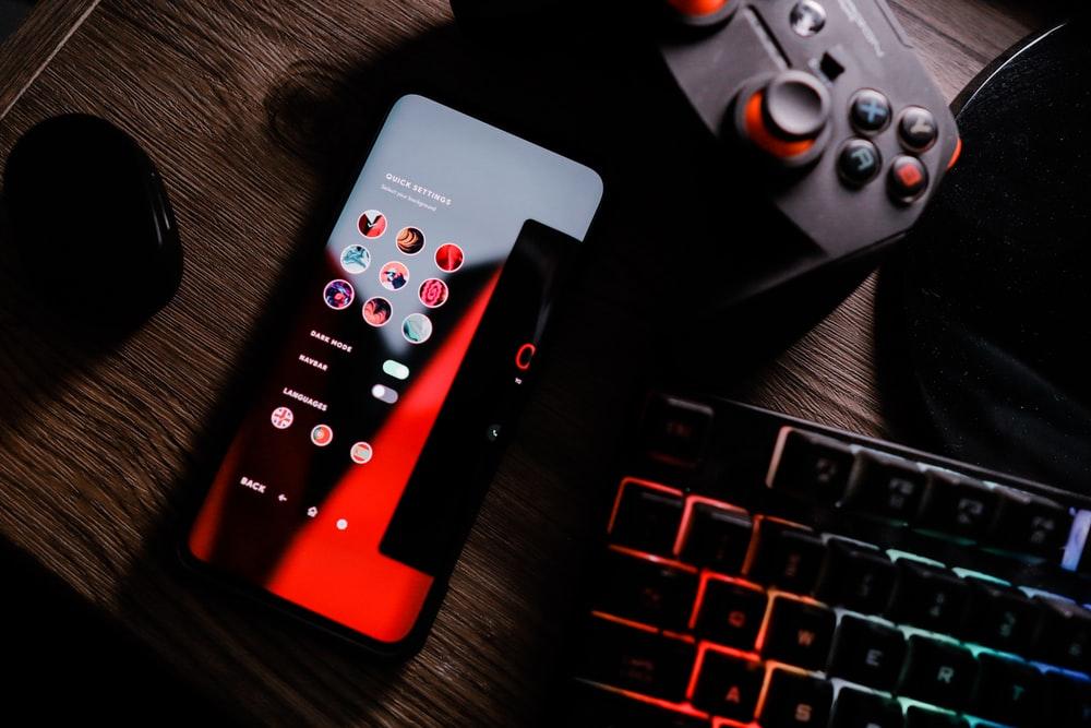 black and red remote control
