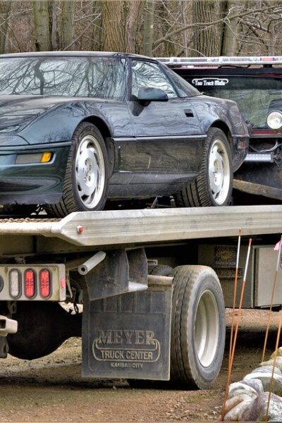 Corvette, Broken, Needs Repair, On Truck, Vehicle